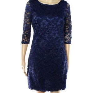 BCX Navy Blue Lace Dress